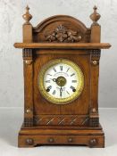 Fattorini & Sons mantle clock with patent auto alarm, Bradford England, A/F, alarm needs attention
