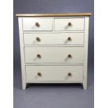 Modern painted chest of five drawers 90x42x98cm tall