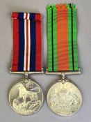 Pair of WWII medals with ribbons