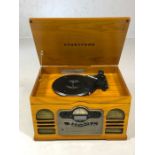 Modern Vintage style Stortford record player Turntable and Radio with instructions