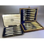 Hallmarked Silver handled Butter knives in presentation case marked for HARRODS London and a six set