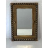 Arts & Crafts Oak Bevel edge Mirror approx 56 x 83cm