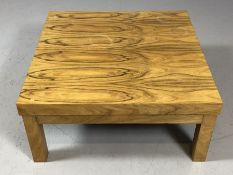 Low wooden coffee table, approx 67cm x 67cm x 31cm tall