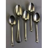 Collection of five silver spoons approx 58g