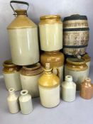 Collection of Vintage cider flagons, bottles and jars
