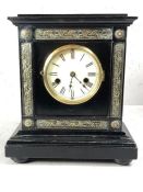 One day strike mantle clock by Haas & Philipp (original label in back), Black Forest, circa 1900,