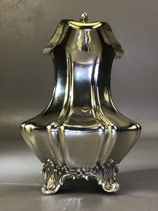 Georgian Silver Hallmarked Cream Jug on four scroll feet engraved with the Letter 'M' London 1835 by - Image 5 of 6