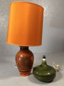 Pair of Mid Century style lamps, the smaller by pottery maker Honiton