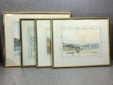 MARK GIBBONS (British, Contemporary), four framed watercolours, 'The Malsters, Tuckenhay' approx