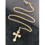 9ct Gold necklace with crucifix