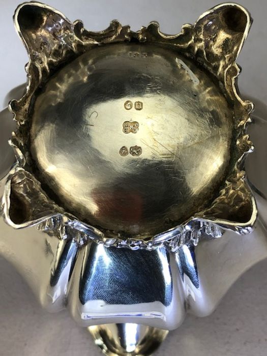 Georgian Silver Hallmarked Cream Jug on four scroll feet engraved with the Letter 'M' London 1835 by - Image 6 of 6