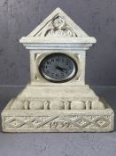 Stone 'Apprentice Piece' clock, face inset, 30 hour, German, dated 1939, working order