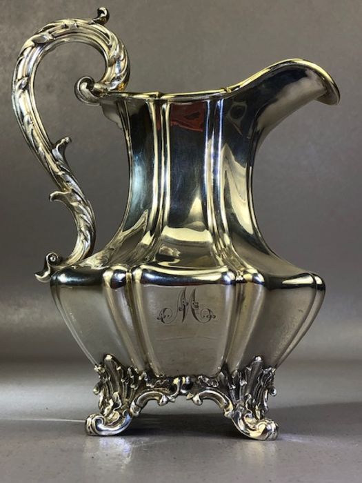 Georgian Silver Hallmarked Cream Jug on four scroll feet engraved with the Letter 'M' London 1835 by - Image 3 of 6