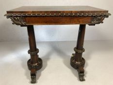 Library or hall table, possibly calamander wood, by maker James Winter of 101 Wardour Street, with