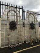 Architectural Salvage: Two magnificent Victorian very large framed windows with central stained