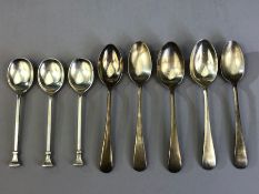 Collection of eight hallmarked silver spoons approx 120g