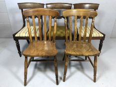 Collection of five chairs, three with upholstered seats