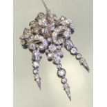 Victorian Metamorphic Diamond Brooch and Earring combination set with in excess of 75 Old Mine Cut