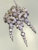 Victorian Metamorphic Diamond Brooch and Earring combination set with in excess of 75 Old Mine Cut