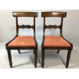 Pair of antique chairs on turned front legs