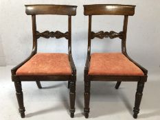 Pair of antique chairs on turned front legs