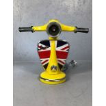 Modern Vespa-style lamp, approx 33cm tall