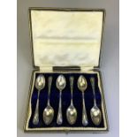 Set of six Silver Sheffield spoons by maker Harrison Fisher 1907