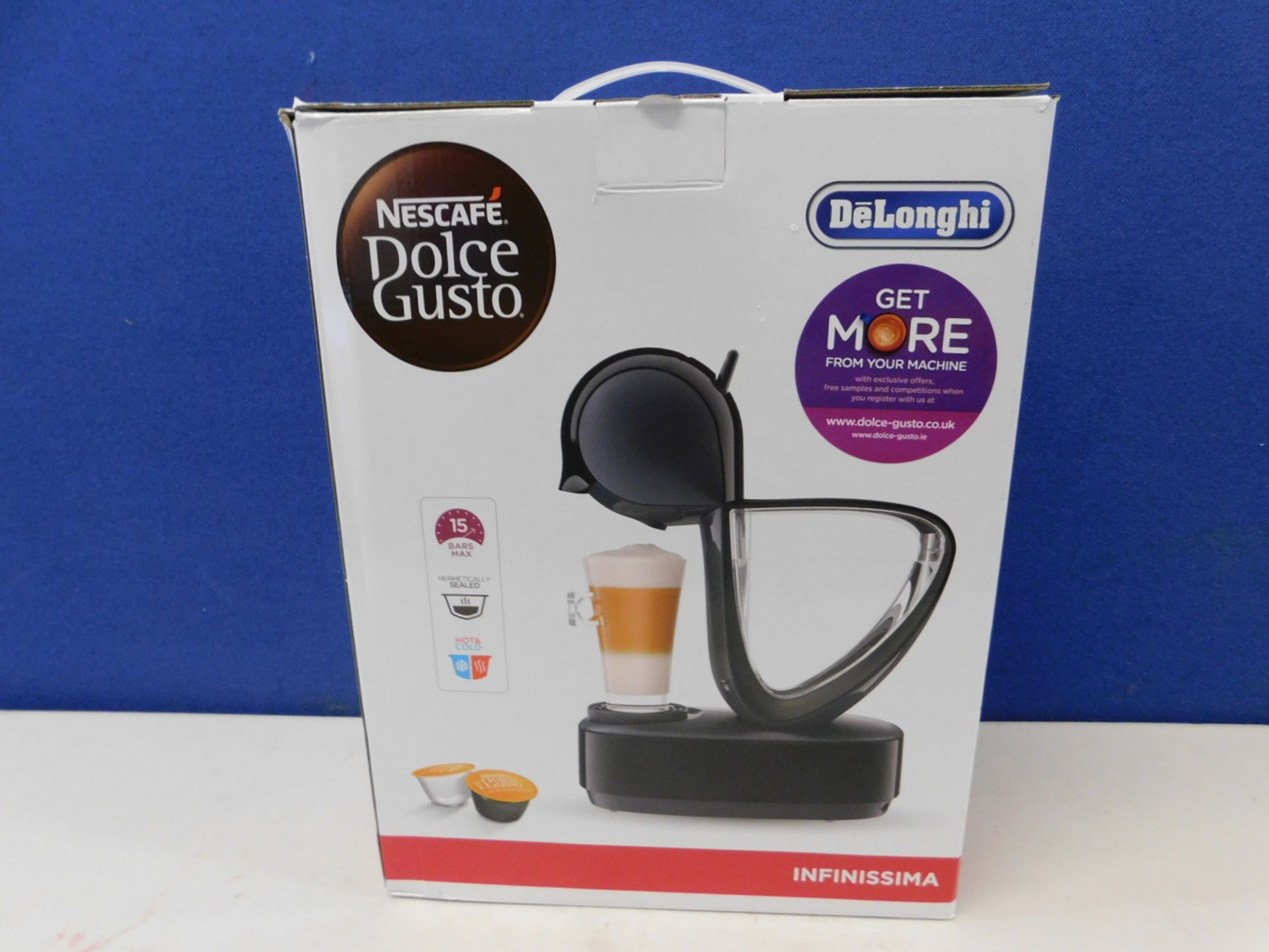 1 BOXED NESCAFE DOLCE GUSTO INFINISSIMA AUTOMATIC COFFEE POD MACHINE BY DELONGHI RRP Â£114.99