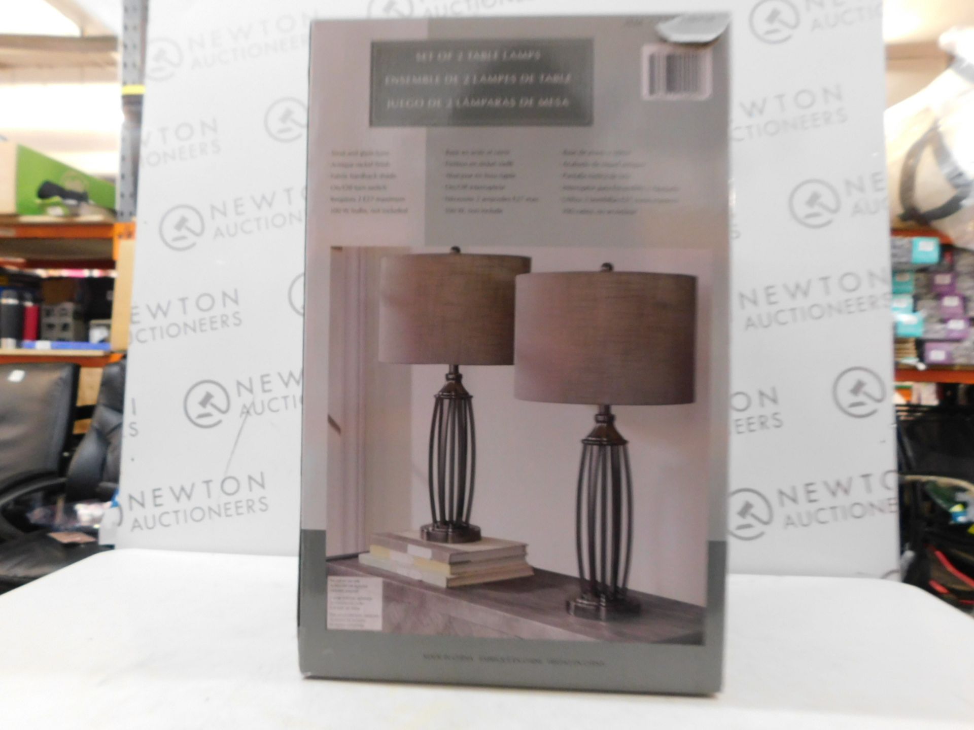 1 BOXED PAIR OF UTTERMOST JOLEN STEEL & GLASS TABLE LAMPS RRP Â£99