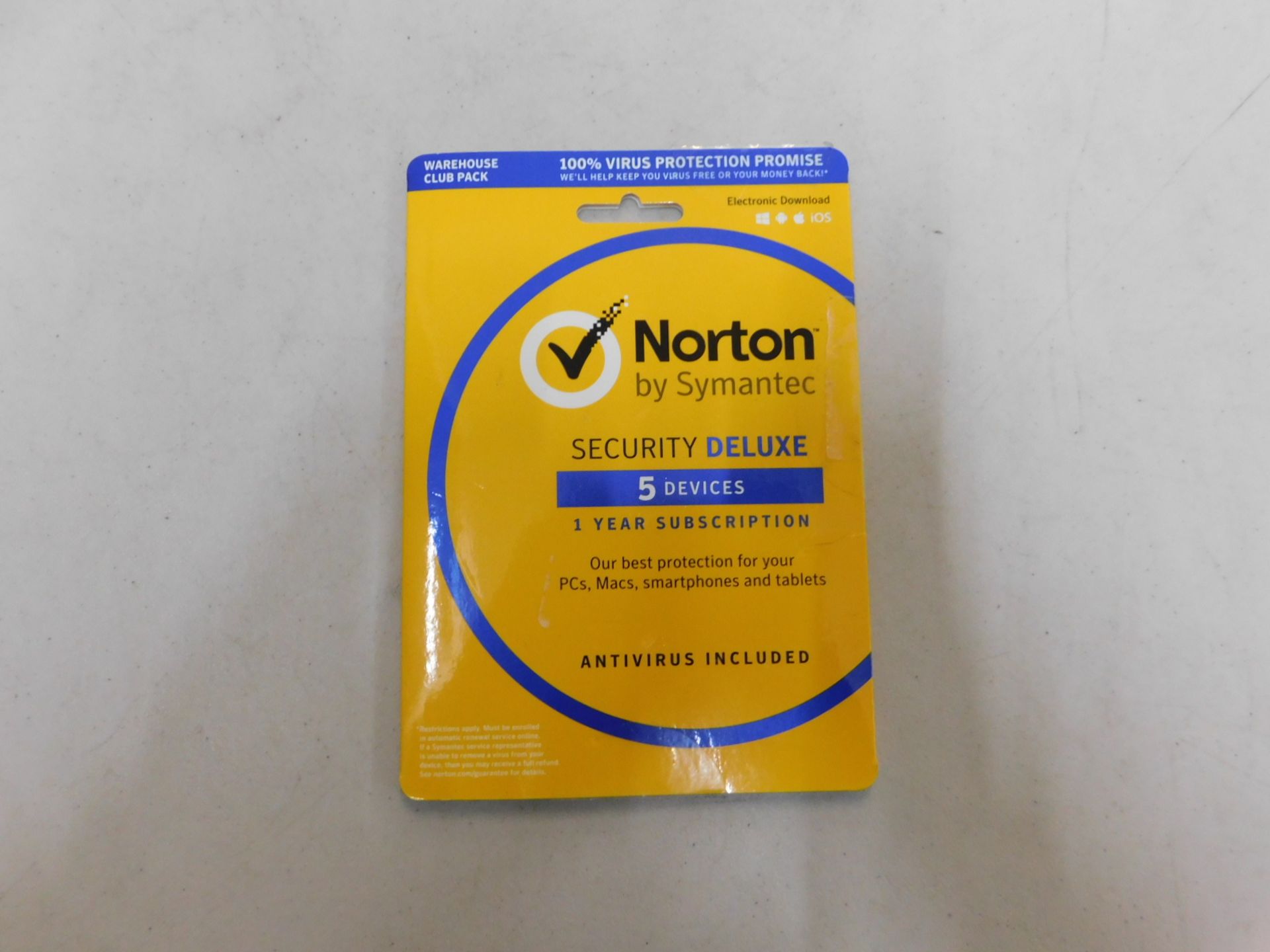 1 PACK OF NORTON SECURITY DELUXE 1 YEAR SUBSCRIPTION RRP Â£39.99