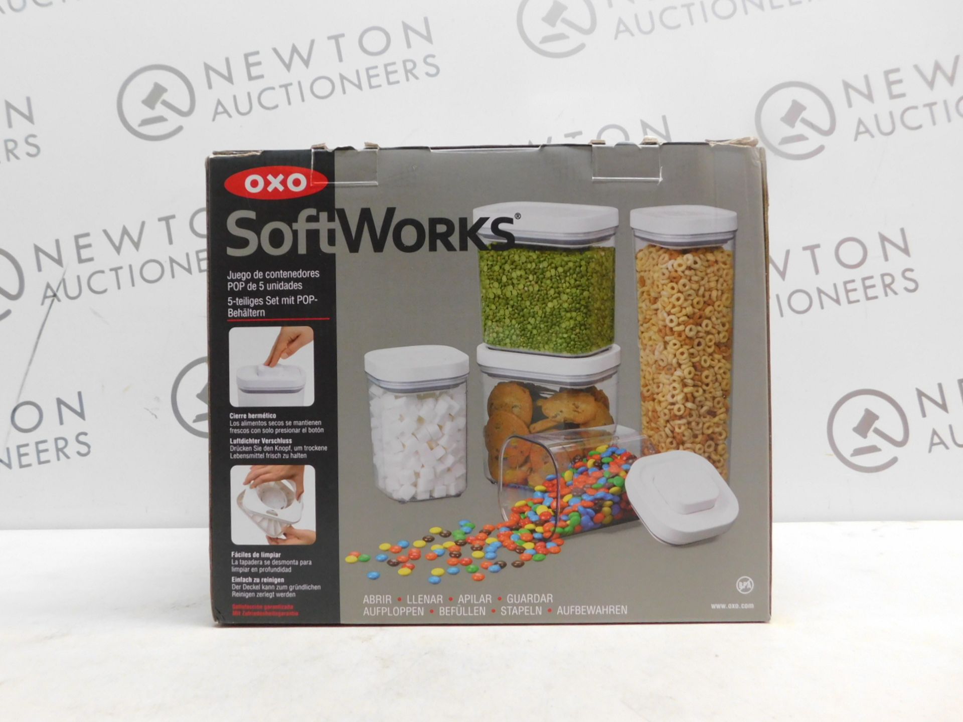 1 BOXED OXO SOFT WORKS 5PC(APPROX) FOOD STORAGE POP CONTAINER SET RRP Â£64.99