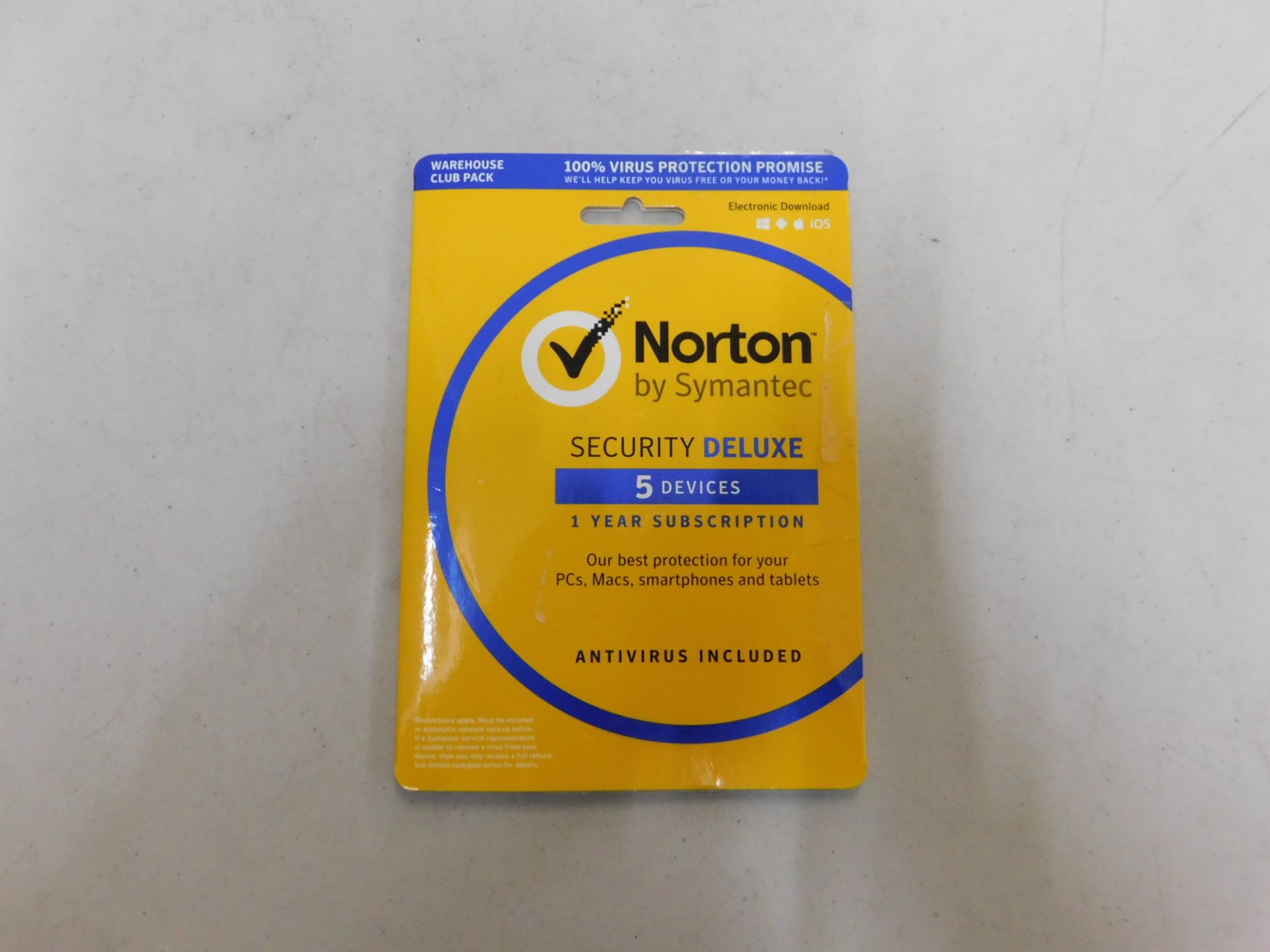 1 PACK OF NORTON SECURITY DELUXE 1 YEAR SUBSCRIPTION RRP Â£39.99