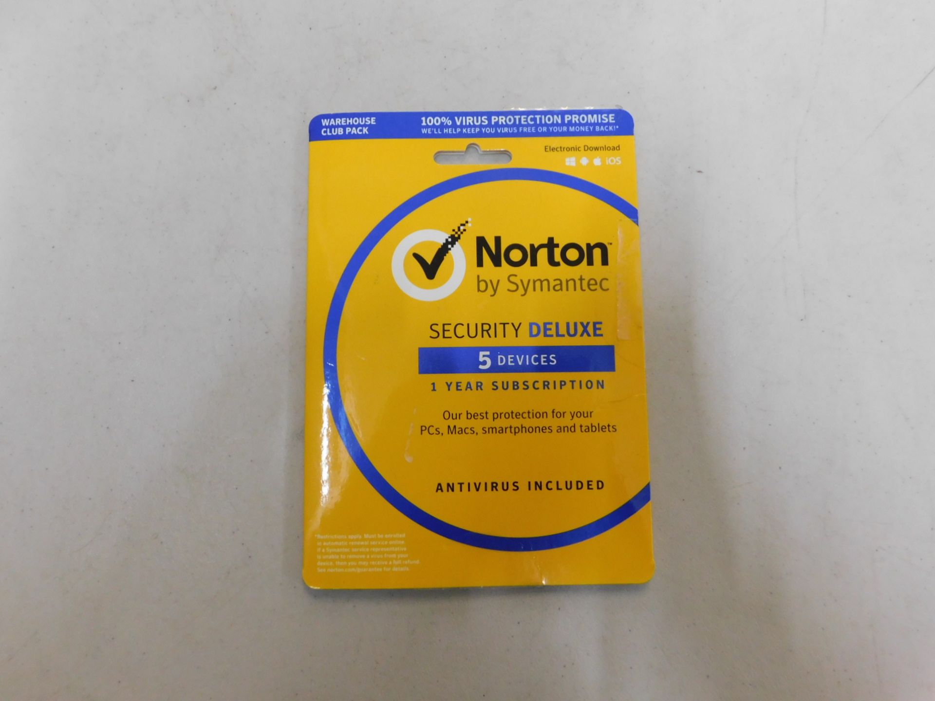 1 PACK OF NORTON SECURITY DELUXE 1 YEAR SUBSCRIPTION RRP Â£39.99