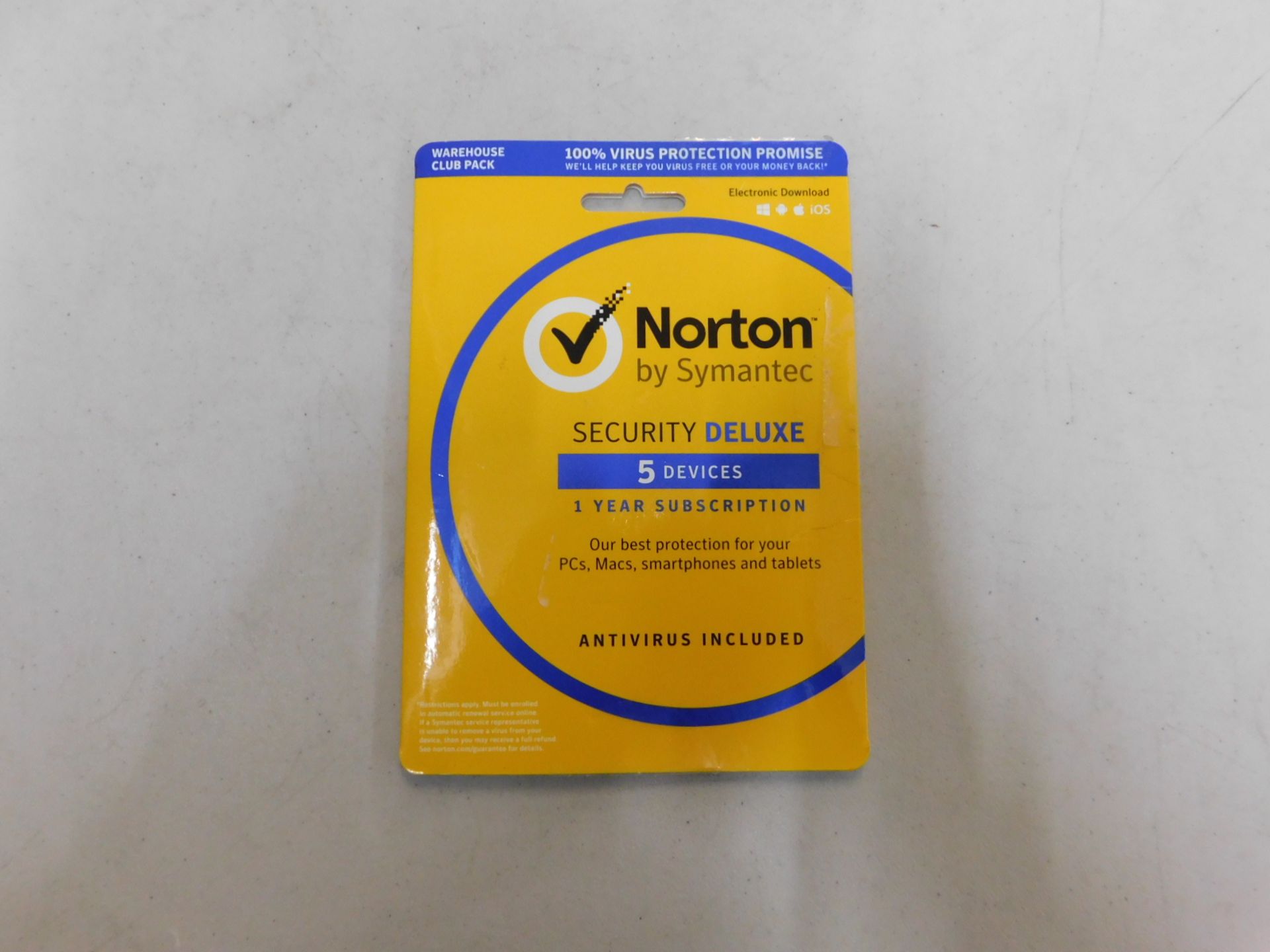 1 PACK OF NORTON SECURITY DELUXE 1 YEAR SUBSCRIPTION RRP Â£39.99