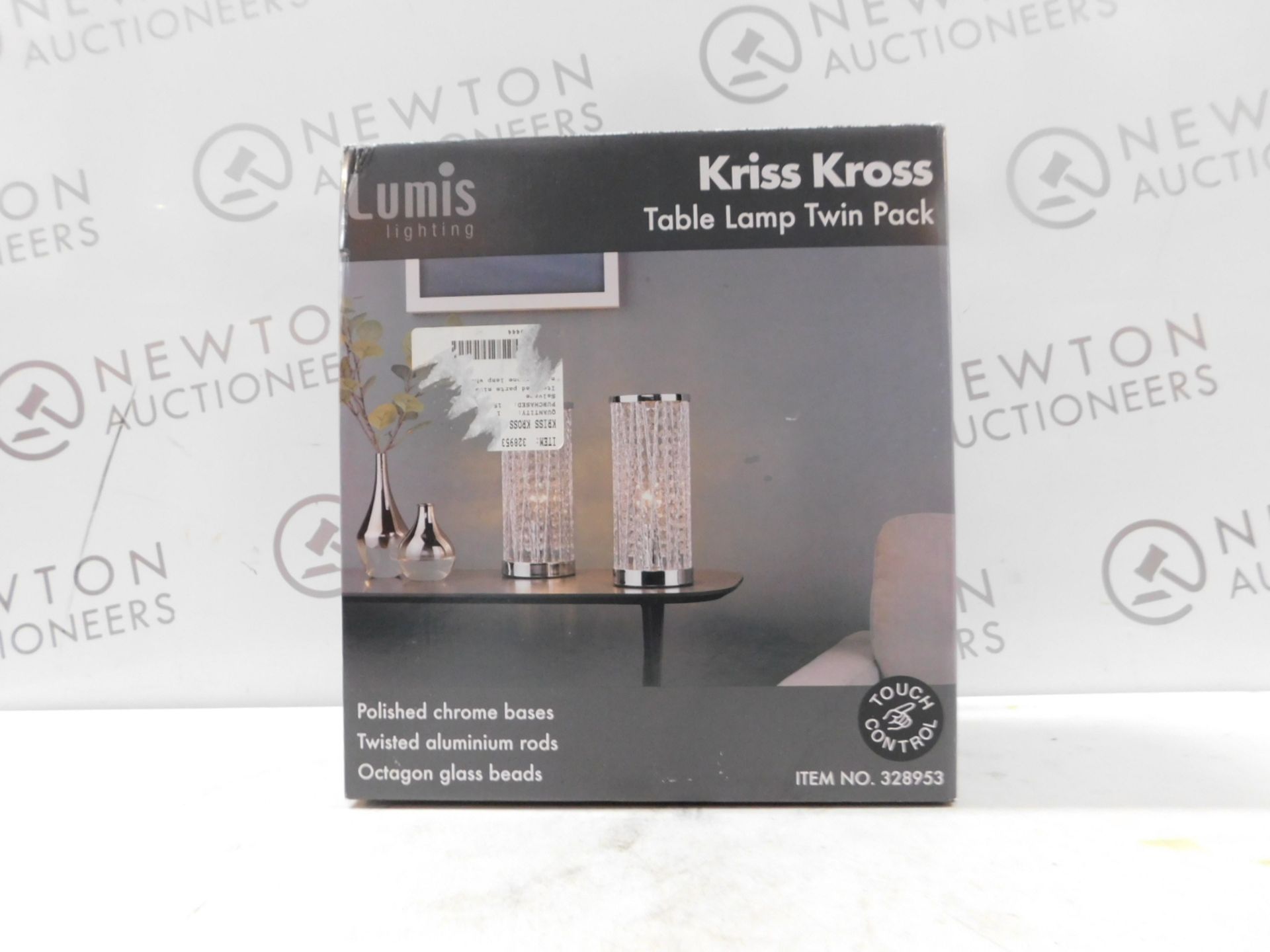 1 BOXED LUMIS LIGHTING KRISS KROSS TABLE LAMP RRP Â£19 (1 IN BOX)