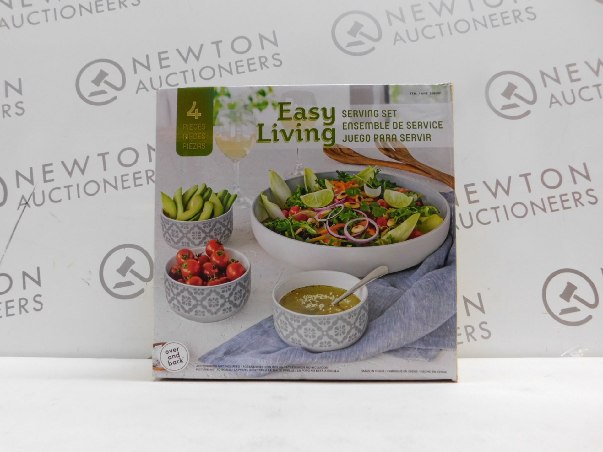 1 BOXED EASY LIVING 4PC SERVING SET RRP Â£29 (LARGE BOWL CHIPPED EDGE)