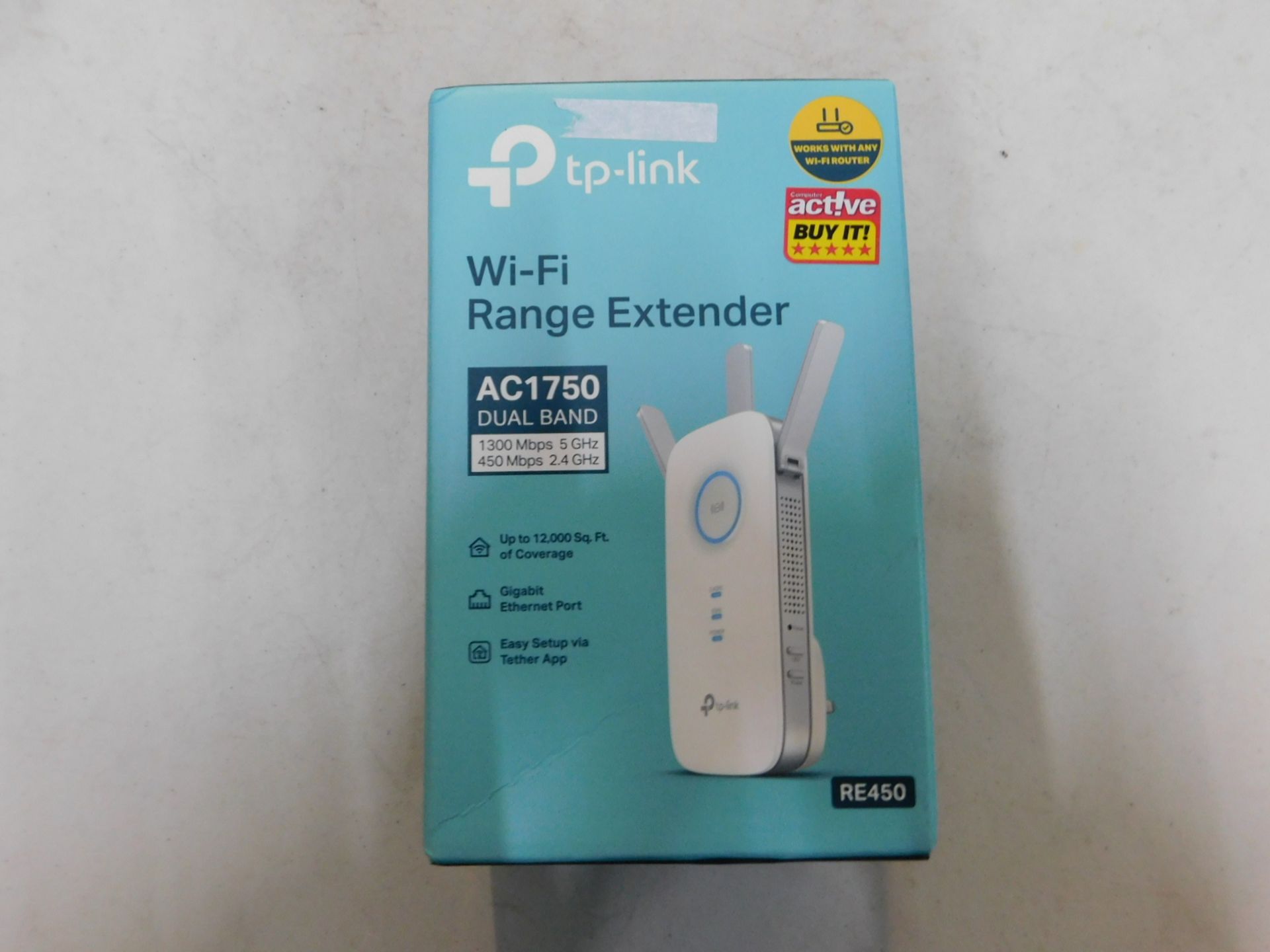 1 BOXED TP-LINK AC1750 WI-FI RANGE EXTENDER UPTO 12.000 SQ FT RRP Â£39.99