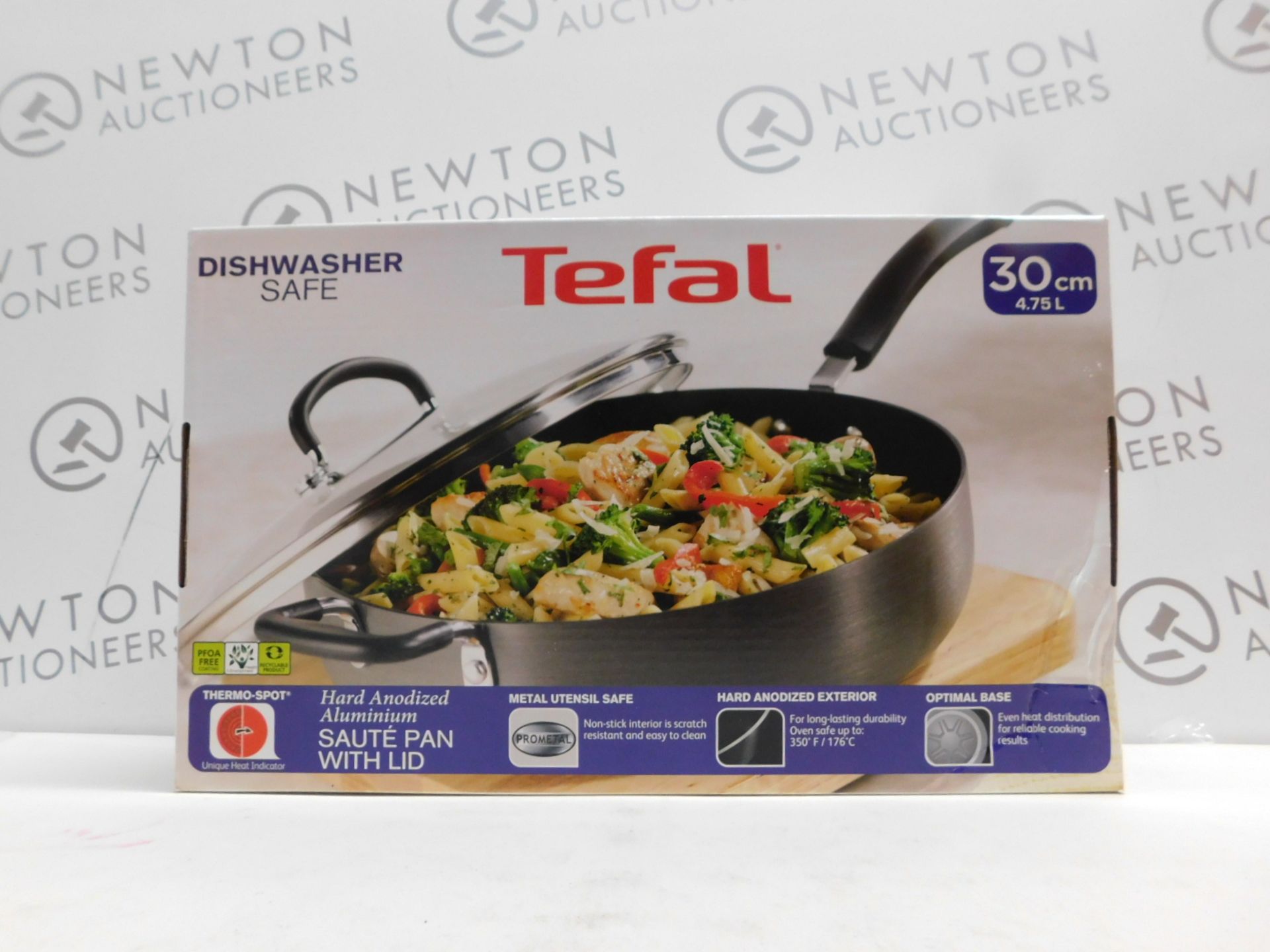 1 BOXED TEFAL HARD ANODIZED ALUMINIUM 30CM SAUTE PAN/SKILLET 4.75L WITH LID RRP Â£39