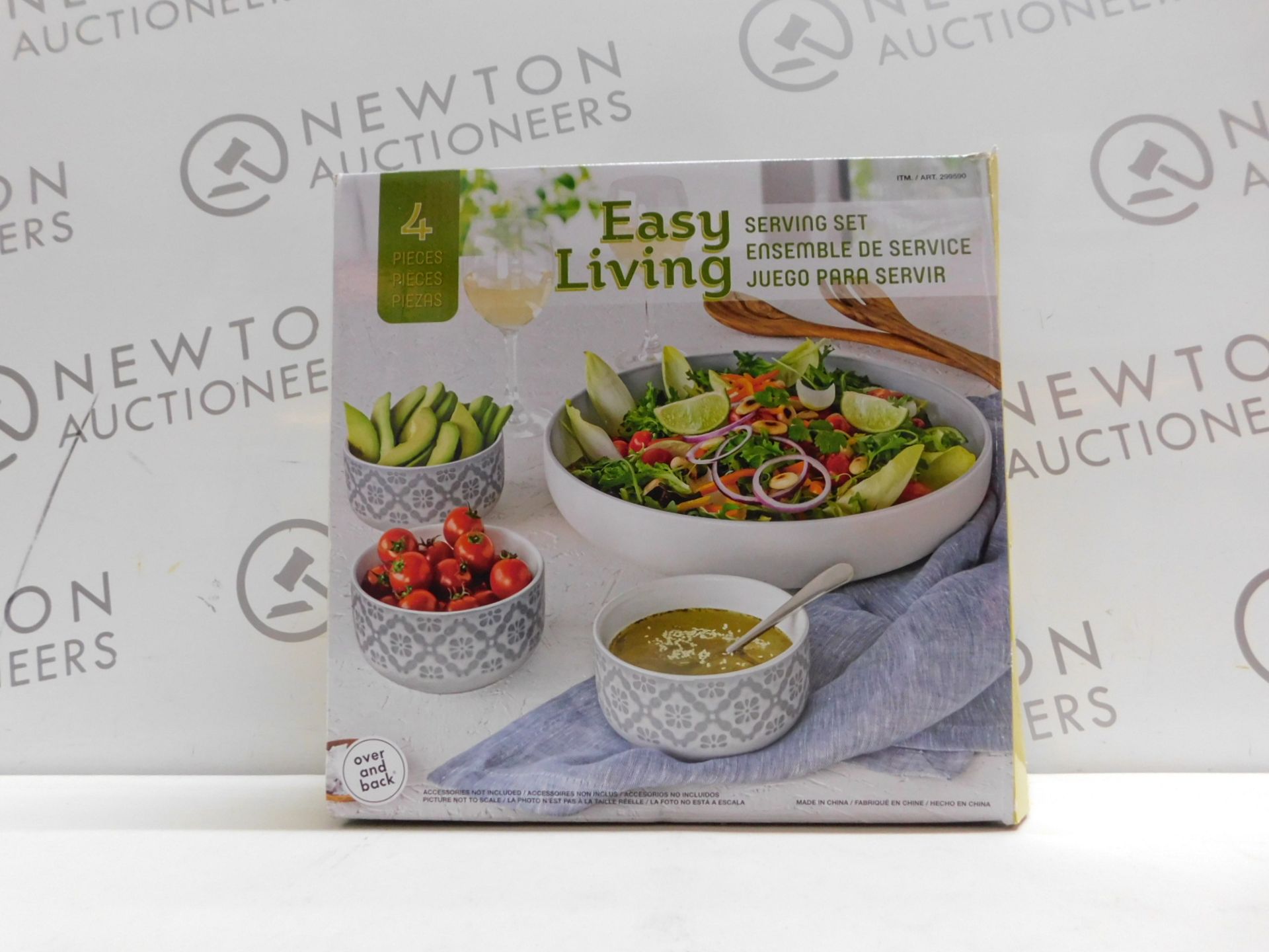 1 BOXED EASY LIVING 4PC SERVING SET RRP Â£29 (LARGE BOWL CHIPPED EDGE)