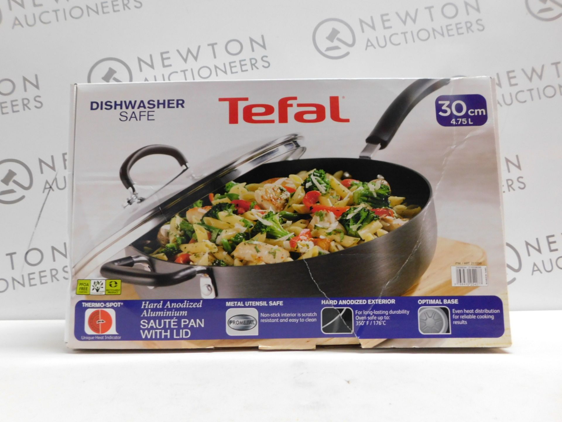 1 BOXED TEFAL HARD ANODIZED ALUMINIUM 30CM SAUTE PAN/SKILLET 4.75L WITH LID RRP Â£39