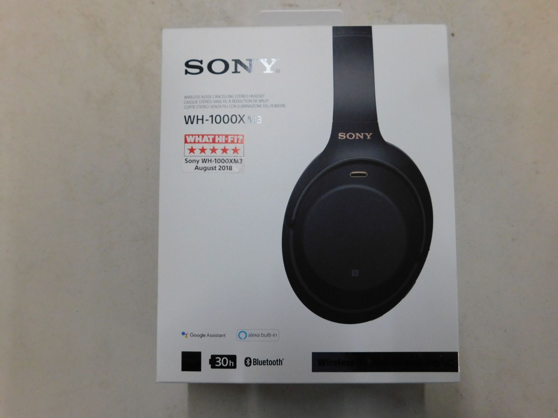 1 BOXED SONY WH-1000X M3 WIRELESS NOISE CANCELLING HEADPHONES RRP Â£329.99 (TESTED WORKING/(