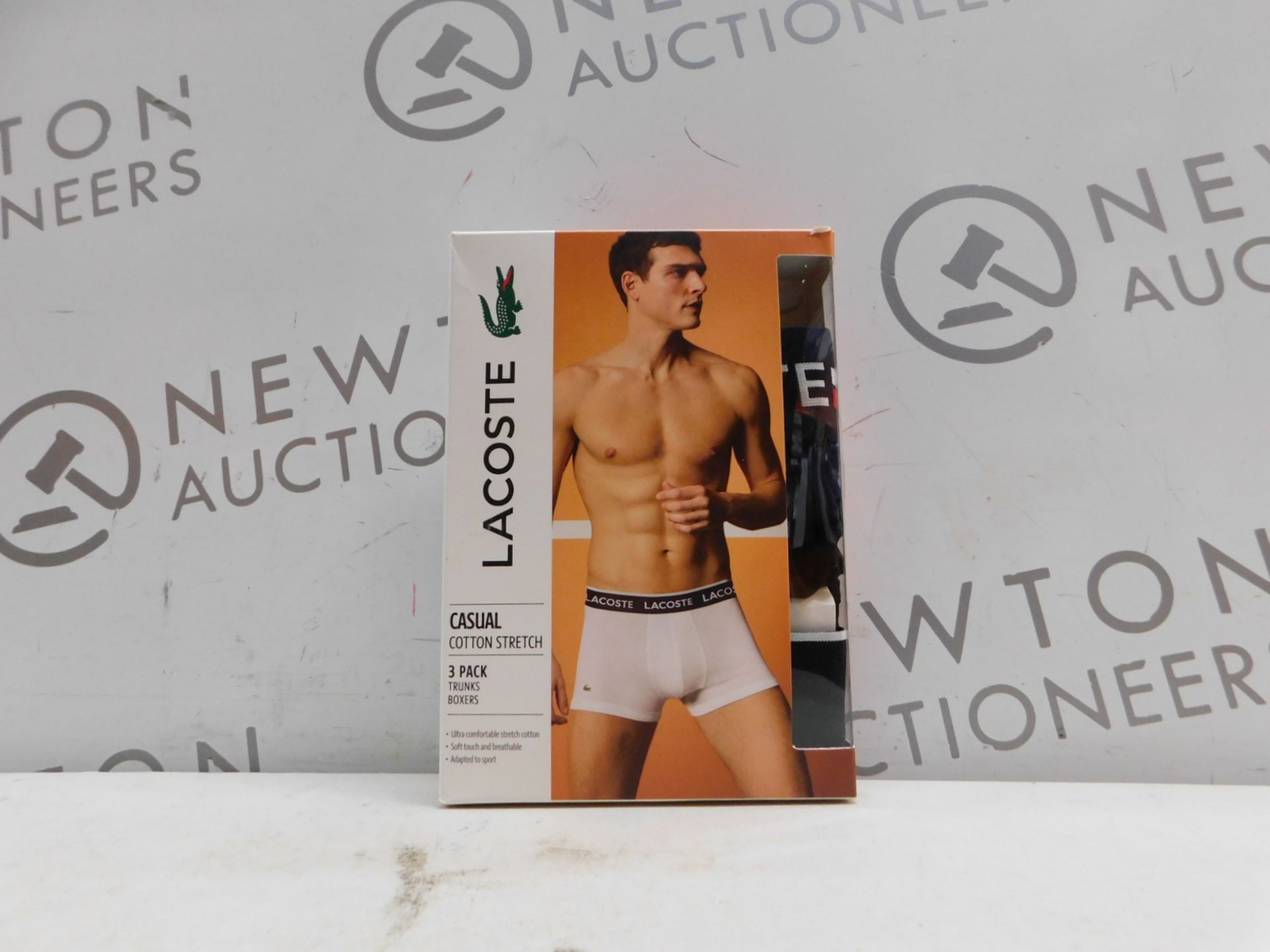 1 BOXED MENS LACOSTE ICONIC 2 PACK COTTON STRETCH BOXERS SIZE L RRP Â£29