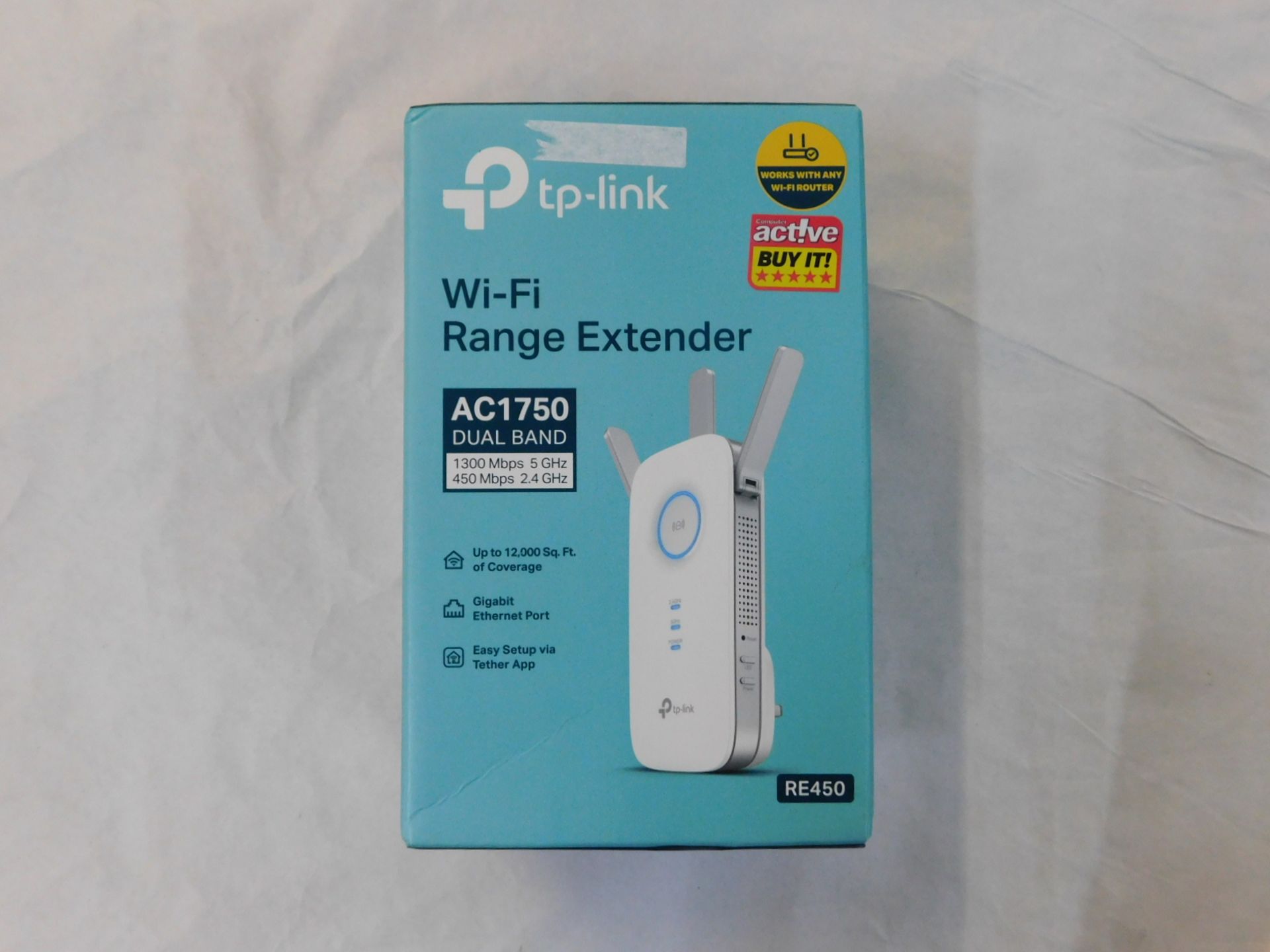1 BOXED TP-LINK AC1750 WI-FI RANGE EXTENDER UPTO 12.000 SQ FT RRP Â£79.99