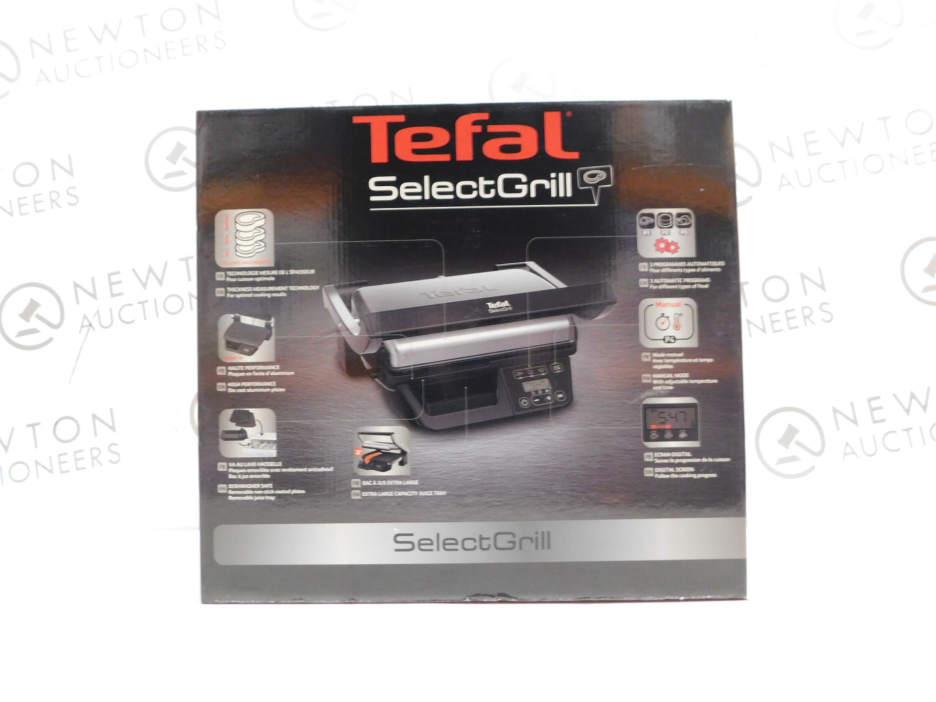 1 BOXED TEFAL SELECT GRILL GC740B40 5 PORTION ELECTRIC HEALTH GRILL RRP Â£199 (POWERS ON,