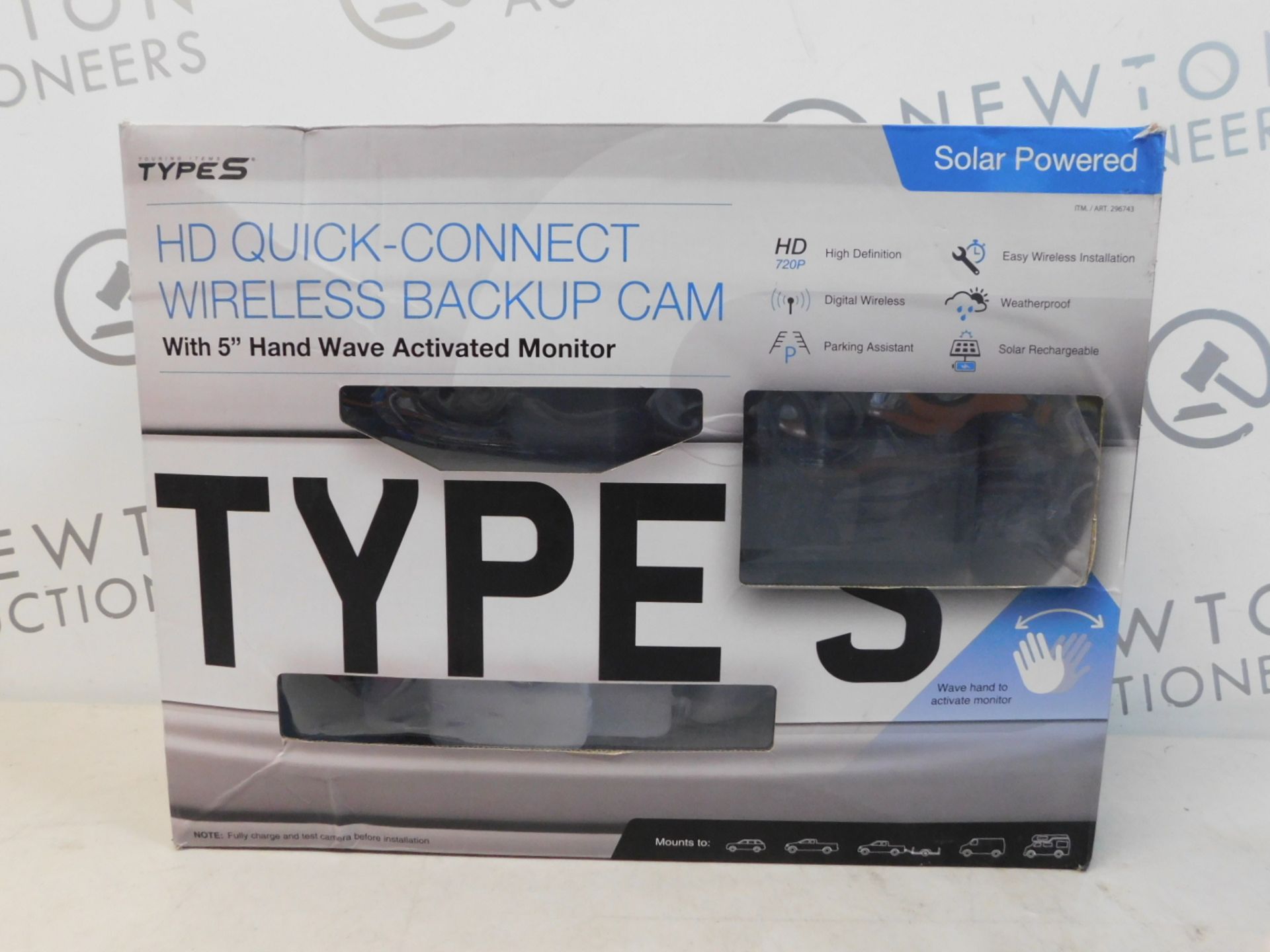 1 BOXED TYPE S SOLAR POWERED HD QUICK-CONNECT WIRELESS REVERSE PARKING CAMERA RRP Â£149