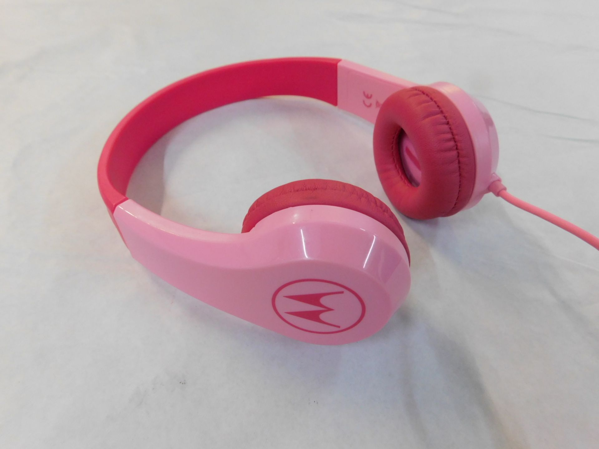 1 MOTOROLA SQUADS 200 PINK KIDS WIRED HEADPHONES RRP Â£19.99