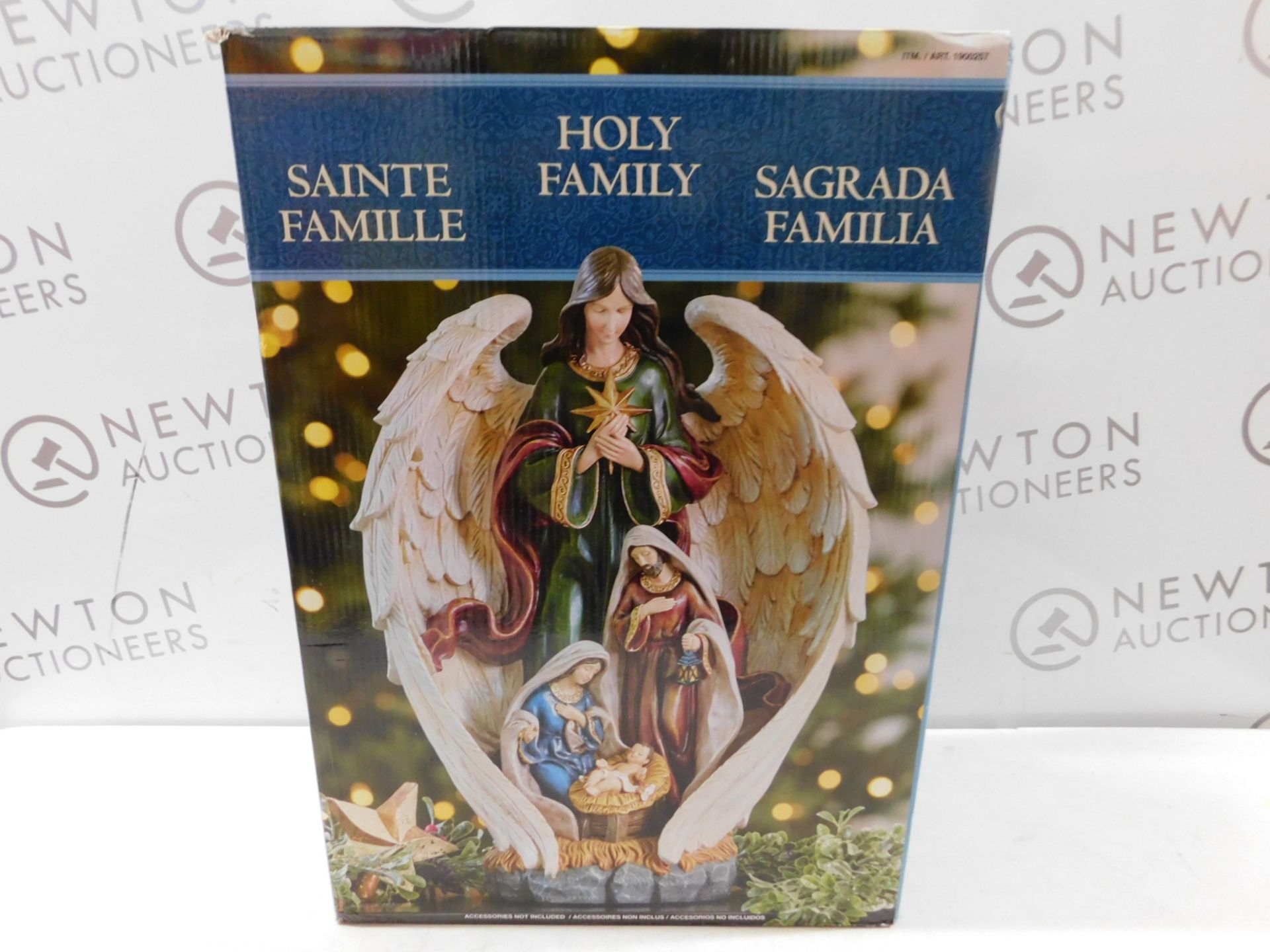 1 BOXED 18 INCH (45.7 CM) RESIN HOLY FAMILY AND ANGEL TABLE TOP DECORATION RRP Â£79.99