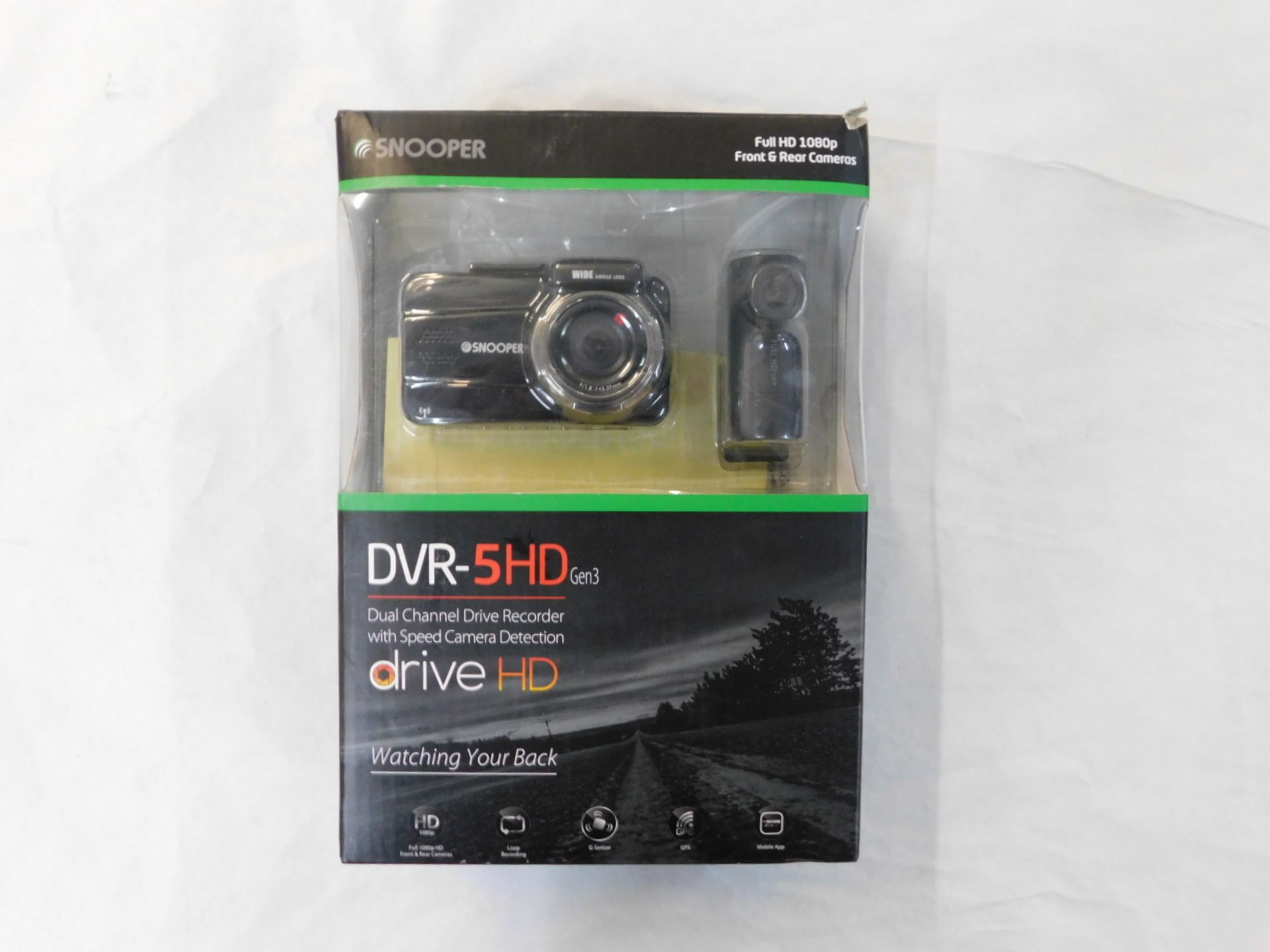 1 BOXED SNOOPER DVR-5HD FULL HD 2 CHANNEL DASH CAMERA RRP Â£149.99