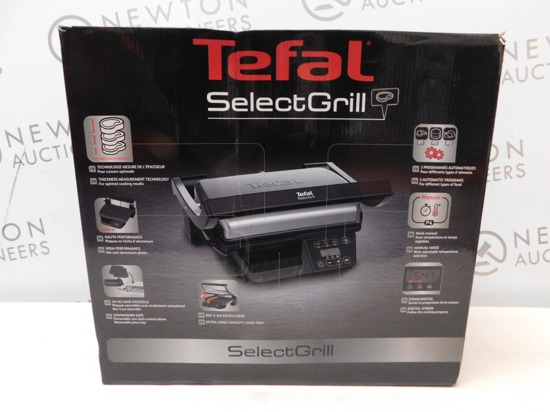 1 BOXED TEFAL SELECT GRILL GC740B40 5 PORTION ELECTRIC HEALTH GRILL RRP Â£199