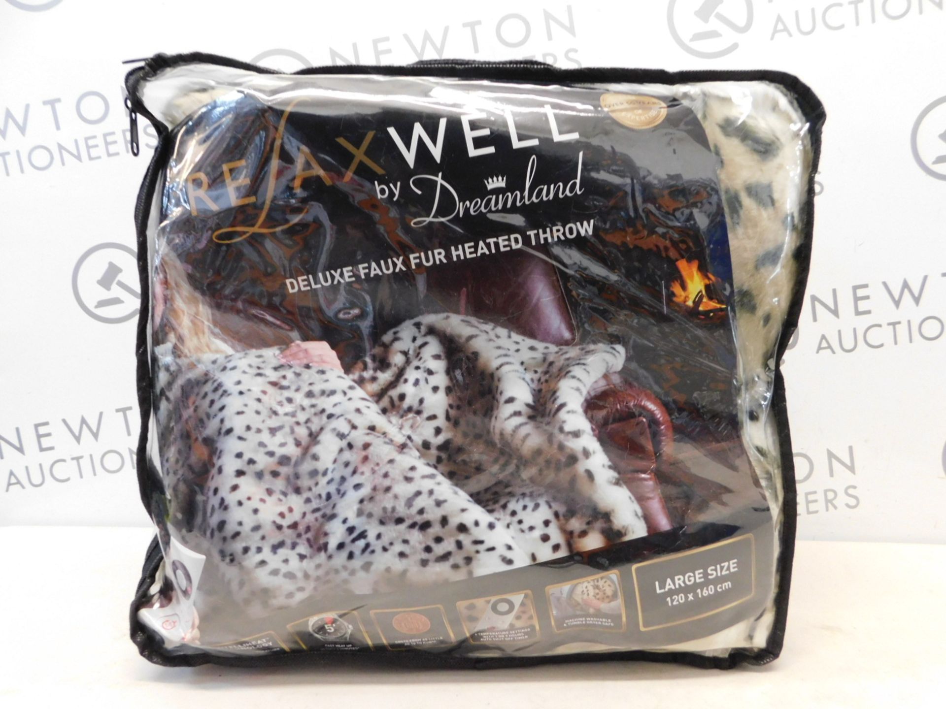 1 PACKED DREAMLAND RELAXWELL DELUXE FAUX FUR HEATED THROW RRP Â£89.99